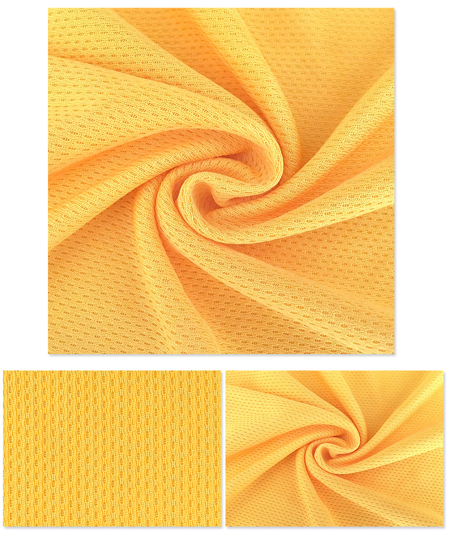 Vải lưới áo thun Poly Mitong màu vàng 1.55M 160G